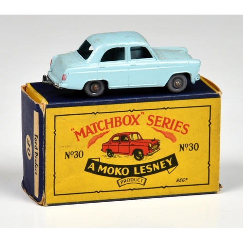 2531 - Matchbox Lesney 1-75 Series MB30a Ford Prefect, light blue with GPW, box type B (NM, box G).