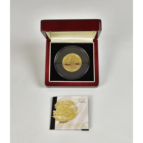 421 - Numismatics interest - The London Mint Gold-plated silver Tristan Da Cunha 'Queens Titles' Five Poun... 