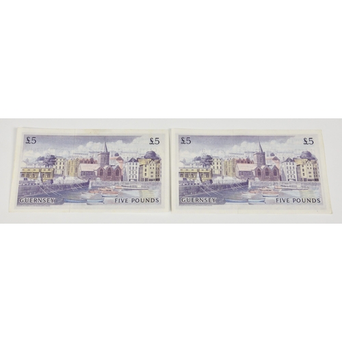 454 - BRITISH BANKNOTES - The States of Guernsey - Five Pounds (2), c.1969, Signatory W. C. Bull, serial n... 