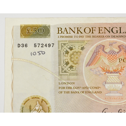 455 - BRITISH BANKNOTE - Bank of England - Fifty Pounds, c. July 1988, Signatory G. M. Gill, serial number... 