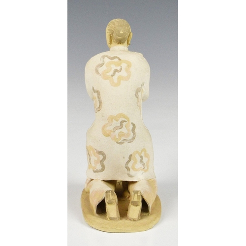 52 - Audrey Blackman (British, 1907-1990), a rolled clay figure of a kneeling Chinaman at prayer, signed ... 