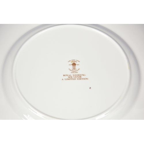 58 - Two cased Royal commemorative plates, to include Caverswall China  plate to commemorate the wedding ... 