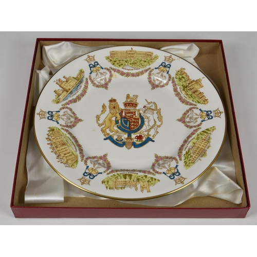 58 - Two cased Royal commemorative plates, to include Caverswall China  plate to commemorate the wedding ... 