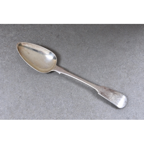 103 - A Channel Islands silver fiddle pattern table spoon, maker's mark T.DG J.LG struck once(Thomas de Gr... 