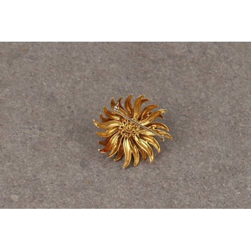 1079 - An 18ct gold and seed pearl brooch, in the form of a flower, set with a cluster of seed pearls, 1½ i... 