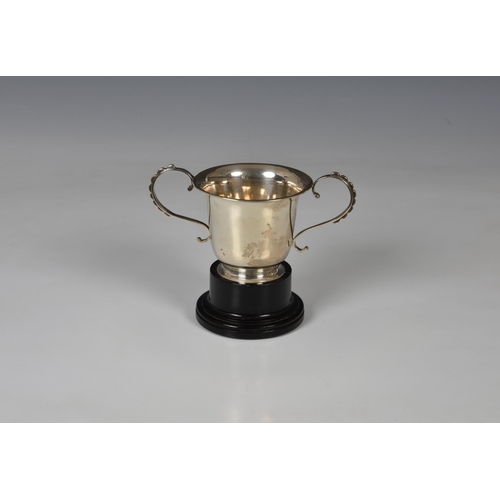 108 - An Edwardian silver Guernsey style christening cup trophy, Nathan & Hayes, Chester 1906, of typical ... 