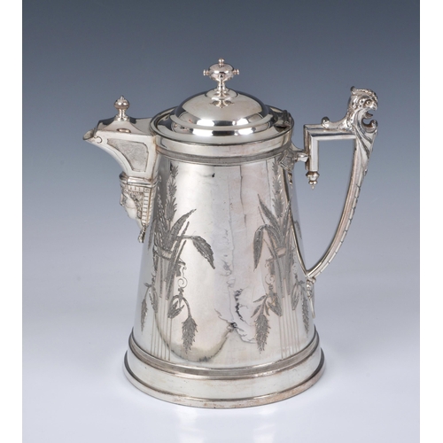 127 - A Victorian Egyptian revival Reed & Barton silver plate water pitcher, designed by James Stimpson, 1... 