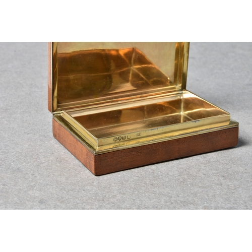 144 - A George IV burr wood & silver gilt pictorial snuff box, John Linnit, London, 1820, of rectangular f... 