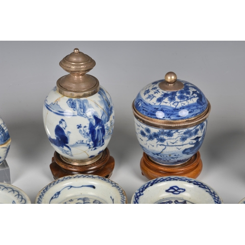 1513 - A group of Chinese blue and white porcelain, comprising six Thai market offering stem dishes, variou... 