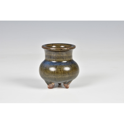 1536 - A small Chinese junyao tripod censer, probably Song dynasty (960-1279), of cauldron form with slight... 