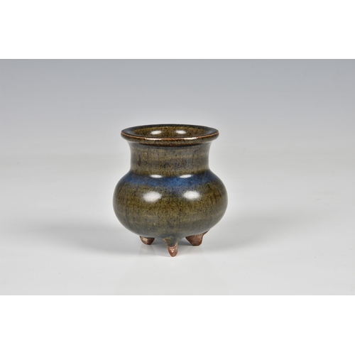 1536 - A small Chinese junyao tripod censer, probably Song dynasty (960-1279), of cauldron form with slight... 