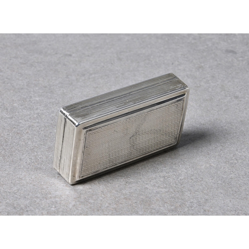 155 - A George IV silver snuff box, Edward Smith, Birmingham, 1827, of rectangular form with rounded corne... 