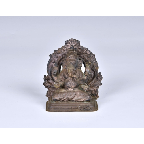 1595 - An Indian white metal model of Ganesh, probably early 20th century, the base stamped 'A.G.S', 3in. (... 