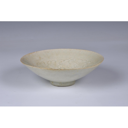 1615 - A Chinese porcelain Qingbai 'Flower' bowl, Song Dynasty (AD960-1279), with carved decoration of a la... 