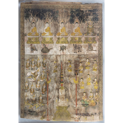 1636 - A painting depicting Phra Malai in Tavatisma Heaven, probably 18th century, Cambodia, * A similar bu... 