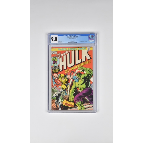 1676 - MARVEL COMICS - The Incredible Hulk No. 181 CGC 9.0, published by Marvel Comics in November 1974. Th... 