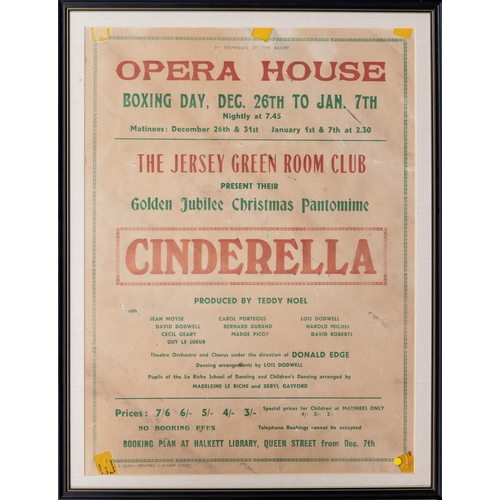 1682 - A collection of framed mid-20th century theatre posters for the Opera House, Jersey, comprising Boxi... 