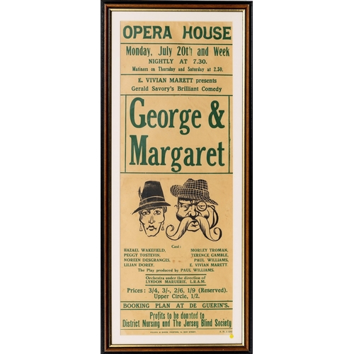 1682 - A collection of framed mid-20th century theatre posters for the Opera House, Jersey, comprising Boxi... 