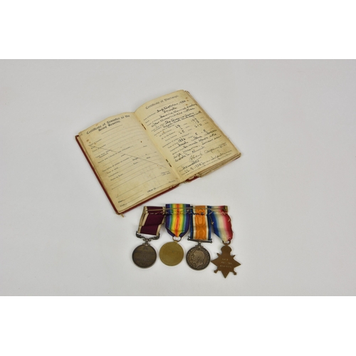 1786 - Guernsey interest - WWI medal trio and long service medal, awarded to L-8036 Pte W Gower 1/R. W Kent... 