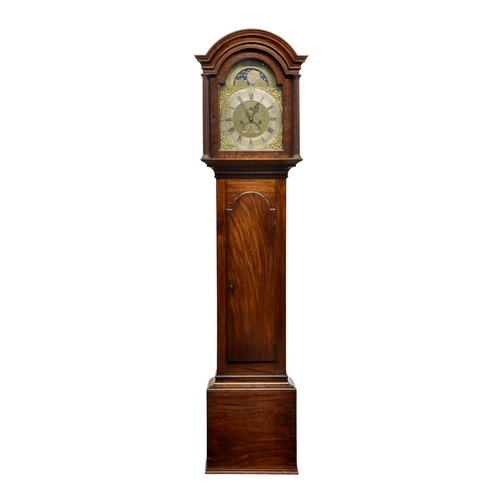 1933 - A George III mahogany 8 day longcase clock by John Distin of Guernsey, the bell strike movement with... 