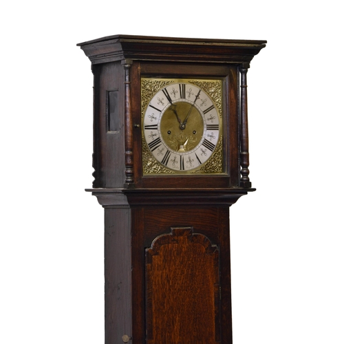 1937 - A George III cross banded oak eight day longcase clock by John Shepley of Stockport, the bell strike... 