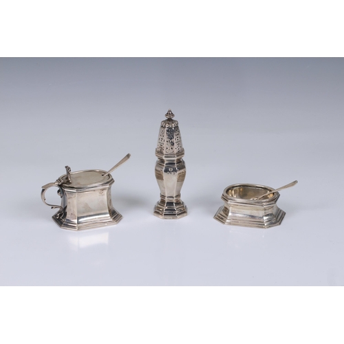 196 - A rare Britannia silver octagonal baluster pepper caster, together with a matching Britannia silver ... 