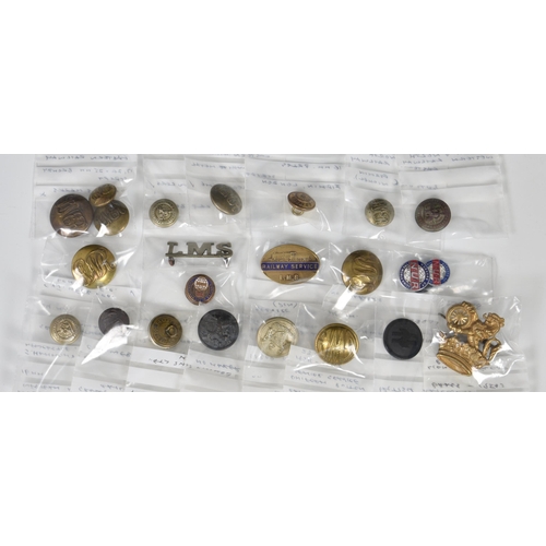 1967 - Railwayana - A large collection of assorted buttons and cap badges associated with British Railways,... 