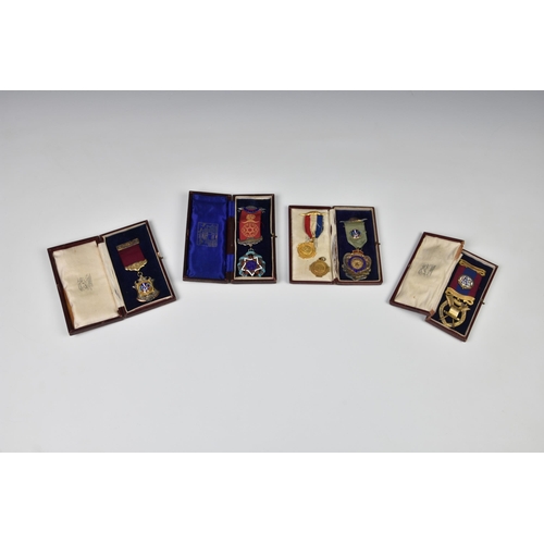 1978 - Four cased silver gilt and enamel RAOB jewels, to Brother P. B. De Carteret of Loyalty Lodge No. 302... 