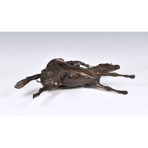 1979 - Caroline Wallace (British, 20th century) - a bronze race horse figural group "Fast Work", ... 