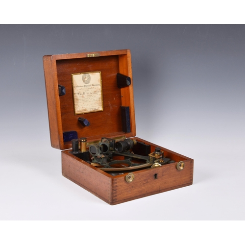 2001 - A mahogany cased Sextant by H. Hughes & Son Ltd, early 20th century, no. 13442, signed H. Hughes & S... 