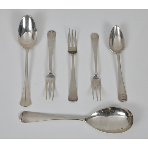 222 - A collection of Dutch silver flatware, 833/1000 grade, various other hallmarks, to include three for... 