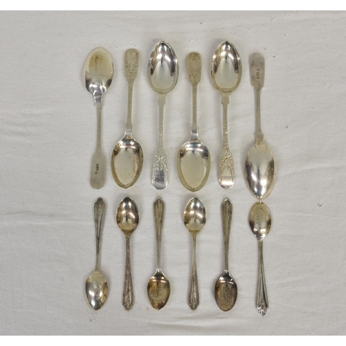 230 - A set of six Elizabeth II silver bright cut teaspoons, Francis Howard, Sheffield 1973, one engraved ... 