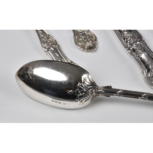 243 - A fine quality George V silver Albert style pattern part flatware service for twelve settings retail... 