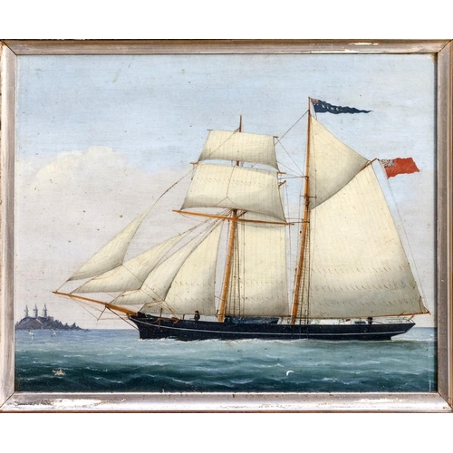 266 - English School (mid 19th century), The Schooner 