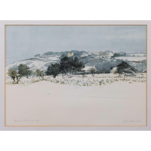 281 - Barry Owen Jones RWS RE (British 1934-2018), Broccoli Fields in the Snow. * watercolour on laid pa... 