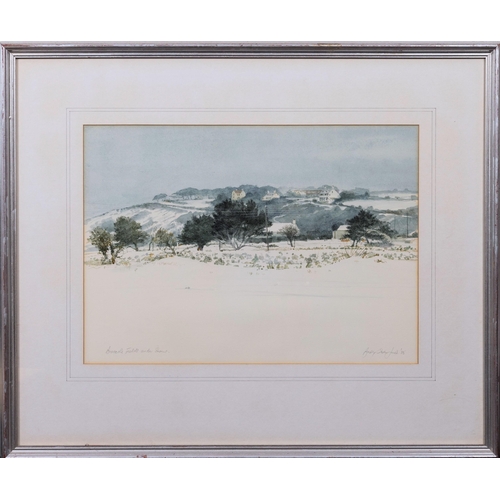 281 - Barry Owen Jones RWS RE (British 1934-2018), Broccoli Fields in the Snow. * watercolour on laid pa... 