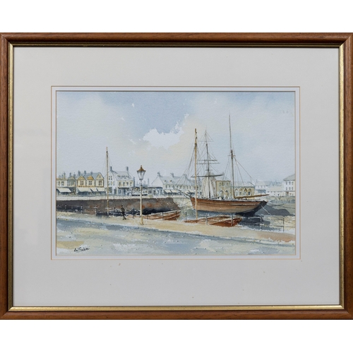 292 - Eric Thompson (British, 20th century), Mont Crevelt from St Sampsons harbour; St Sampsons harbour an... 