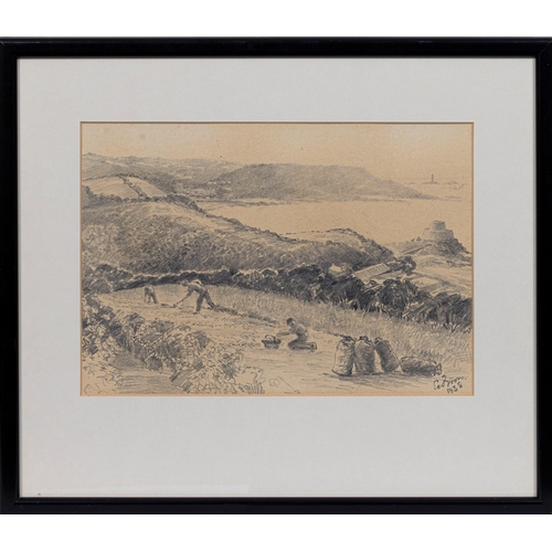 294 - E. C. Boon (British, early 20th century), Bulb planting above Rocquaine, Guernsey. * pencil on wove ... 