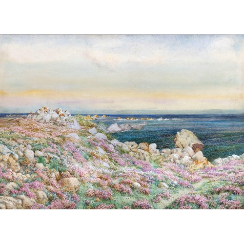 307 - William John Caparne (British, 1855-1940), 'Sea Pink and Sea Purple'. * watercolour, heightened with... 