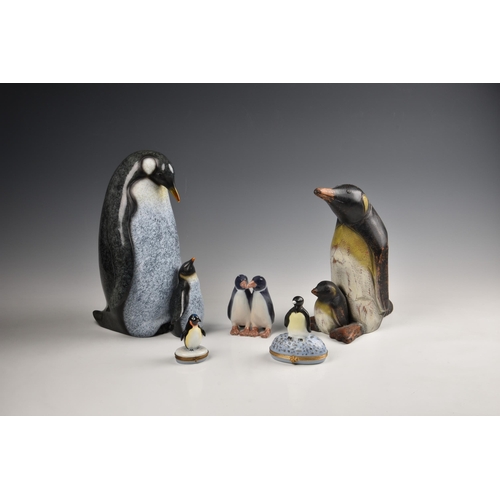 38 - A Royal Copenhagen Penguins figure, model 091, factory printed marks, 3¾in. (9.5cm.) high; together ... 