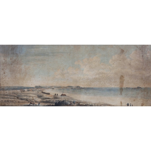 391 - Lieutenant General Thomas R. Charleton, Le Mont de la Ville et St Helier vers 1805. * watercolour ... 