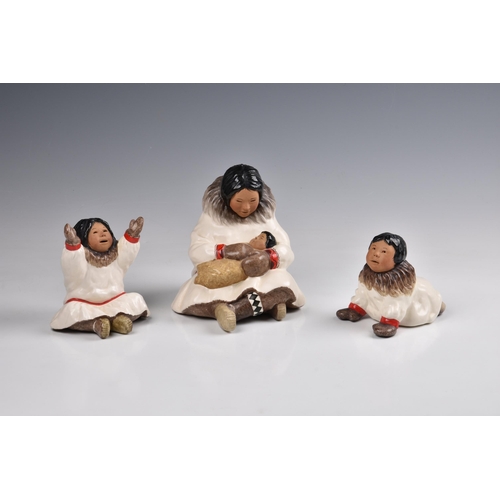 44 - Three C. Alan Johnson Alaska Figurine Collection figures, glazed stoneware figures, comprising AK61 ... 