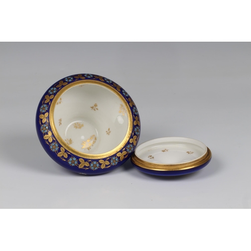 63 - A Sevres porcelain covered dish, early 20th century, 'RF/Décoré à Sevres/1913' mark stencilled in ir... 