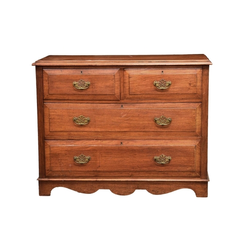 701 - A Victorian walnut chest of drawers, with two short over two long drawers, 41½ x 19¼in. (105 x 49cm.... 