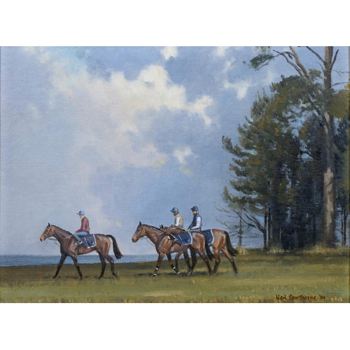 709 - Neil Cawthorne (British, b.1936), Early Morning on Newmarket Heath. oil on canvas board, signed and ... 