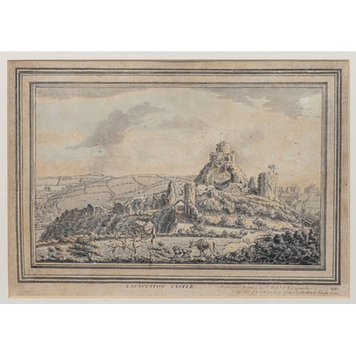 710 - Colonel Joshua Gosselin (Guernsey, 1739-1813), 'Launceston Castle', Cornwall. ink and watercolour, w... 