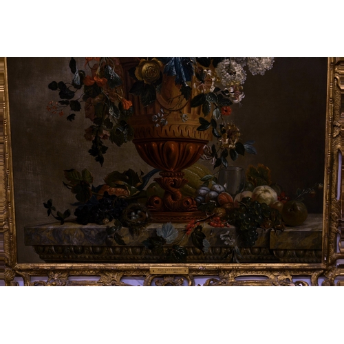 727 - Attributed to Jacobus Linthorst (Dutch, 1745-1815), Still life of an urn of spring flowers on a marb... 