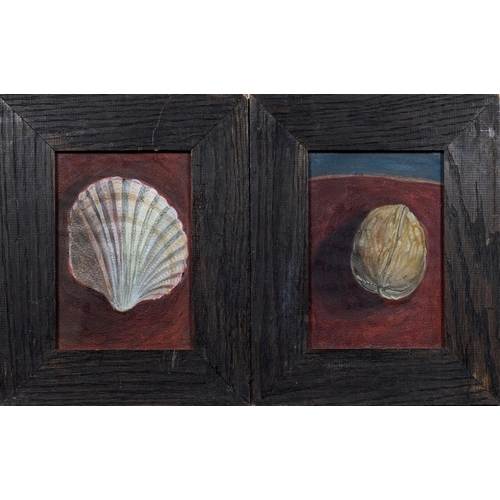 735 - Laura De La Mare (British, 20th century), 'Cockle Shell'; 'Walnut'. watercolour, a pair, one signed ... 