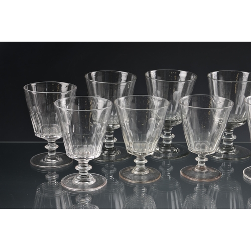 75 - *** WITHDRAWN *** A matched set of eleven late-Georgian wine goblets, early 19th century, the bucket... 