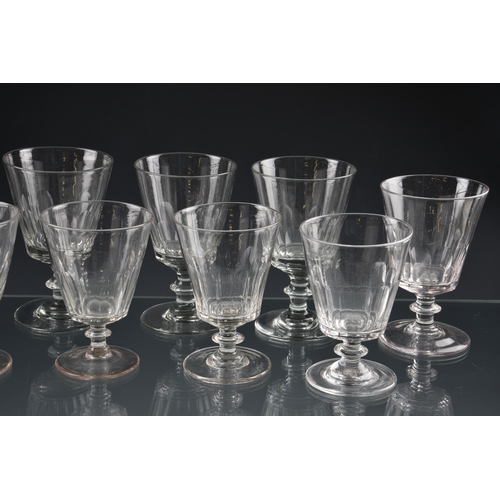75 - *** WITHDRAWN *** A matched set of eleven late-Georgian wine goblets, early 19th century, the bucket... 